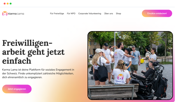 preview of karmalama website